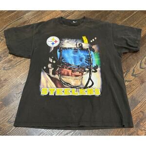 Vintage Lee Sports Steelers 1996 Made in Mexico T-Shirt Size XL Helmet